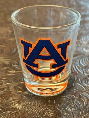 Auburn University AU Logo Shot Glass - Blue & Orange